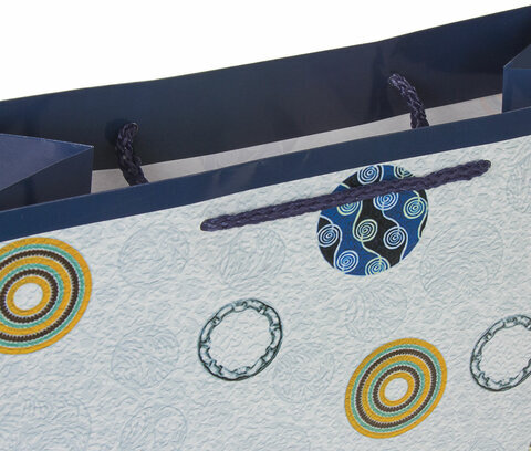 Пакет подарочный 26x12,7x32,4 см, ЗОЛОТАЯ СКАЗКА "Кольца и круги", ламинированный, 606602