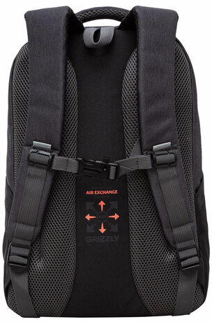 Рюкзак GRIZZLY школьный, анатомическая спинка, 2 отделения, для девочек, BLACK/ORANGE, 41х27х17 см, RD-342-1/2