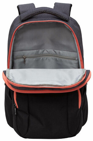 Рюкзак GRIZZLY школьный, анатомическая спинка, 2 отделения, для девочек, BLACK/ORANGE, 41х27х17 см, RD-342-1/2