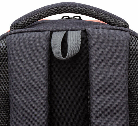 Рюкзак GRIZZLY школьный, анатомическая спинка, 2 отделения, для девочек, BLACK/ORANGE, 41х27х17 см, RD-342-1/2