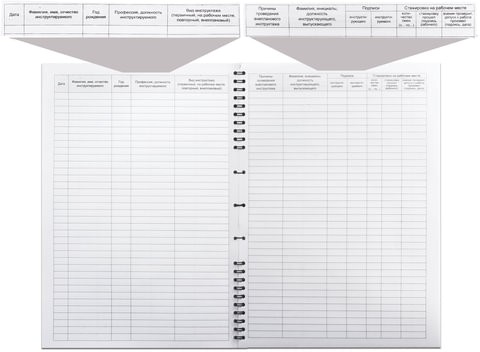 Журнал регистрации инструктажа по технике безопасности, 50 л., картон, на гребне, А4 (204х290 мм), 19с11-50