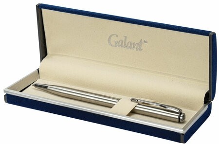 Ручка подарочная шариковая GALANT "Arrow Chrome", корпус серебристый, хромированные детали, пишущий узел 0,7 мм, синяя, 140408