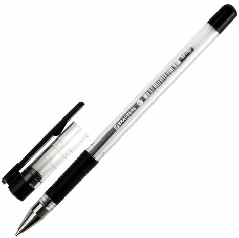 Ручка шариковая с грипом BRAUBERG "X-Writer", ЧЕРНАЯ, узел 0,7 мм, линия письма 0,35 мм, 142404
