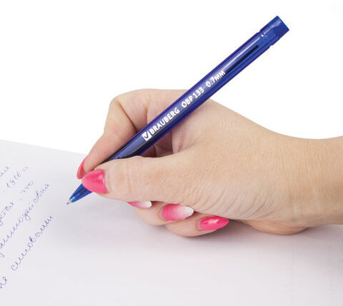 Ручка шариковая масляная BRAUBERG "Marine", СИНЯЯ, корпус тонированный синий, узел 0,7 мм, линия письма 0,35 мм, 142709