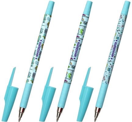 Ручка шариковая ЮНЛАНДИЯ "CARS", синяя, SOFT TOUCH покрытие, узел 0,7 мм, линия письма 0,35 мм, 143728