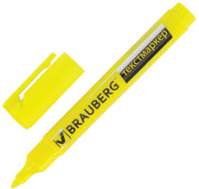 Текстовыделитель BRAUBERG &quot;Energy&quot;, ЖЕЛТЫЙ, линия 1-3 мм, 150482