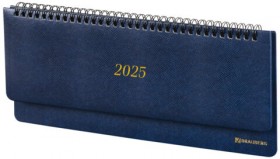 Планинг датированный 2025 305х140 мм BRAUBERG &quot;Iguana&quot;, под кожу, синий, 115695