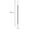 Стержень шариковый BRAUBERG 152 мм, ЧЕРНЫЙ, узел 1 мм, линия письма 0,5 мм, 170175