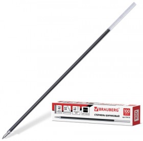 Стержень шариковый BRAUBERG 152 мм, ЧЕРНЫЙ, узел 1 мм, линия письма 0,5 мм, 170175