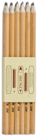 Карандаш чернографитный КРАСИН, 1 шт., "Конструктор", 2B, 177 мм, заточенный, С-189,С-13,-315