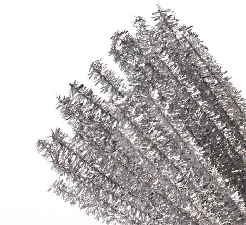 Проволока синельная для творчества "Блестящая", серебряная, 30 шт., 0,6х30 см, ОСТРОВ СОКРОВИЩ, 661544