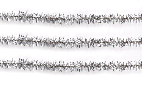 Проволока синельная для творчества "Блестящая", серебряная, 30 шт., 0,6х30 см, ОСТРОВ СОКРОВИЩ, 661544