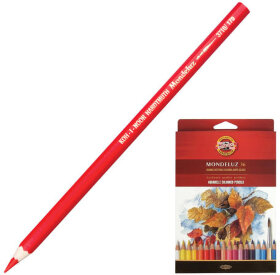 Карандаши цветные акварельные художественные KOH-I-NOOR &quot;Mondeluz&quot;, 36 цветов, 3,8 мм, заточенные, европодвес, 3719036001KZRU