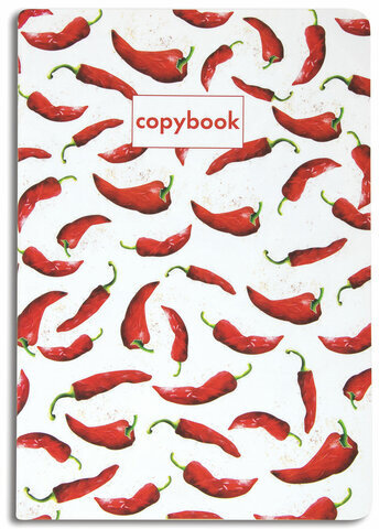 Тетрадь 40 л. в клетку обложка SoftTouch, бежевая бумага 70 г/м2, сшивка, А5 (147х210 мм), HOT PEPPERS, BRAUBERG, 403779