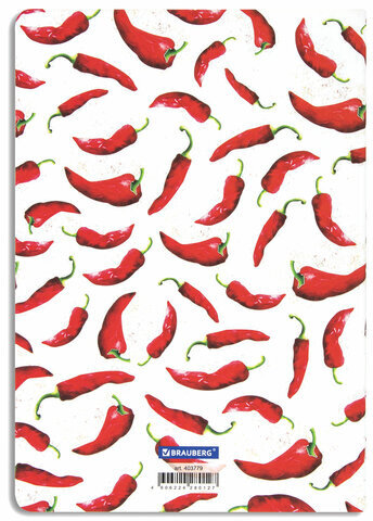 Тетрадь 40 л. в клетку обложка SoftTouch, бежевая бумага 70 г/м2, сшивка, А5 (147х210 мм), HOT PEPPERS, BRAUBERG, 403779