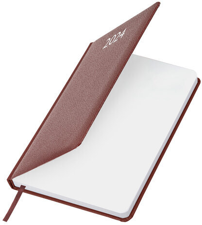 Ежедневник датированный 2024 А5 138x213 мм BRAUBERG "Profile", балакрон, коричневый, 114865