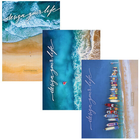 Тетрадь А4, 80 л., ПЗБМ, скоба, клетка, глянцевый лак, "Вид сверху" (3 вида), 027033