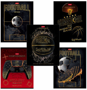 Тетрадь А5 48 л. HATBER скоба, клетка, матовая ламинация, 3D, &quot;Ассорти&quot; (5 видов в спайке), 48Т5лофВ1