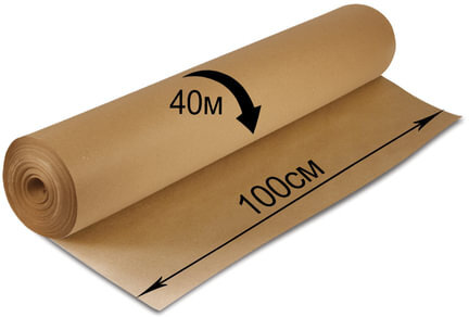 Крафт-бумага в рулоне, 1000 мм x 40 м, плотность 78 г/м2, Марка А (Коммунар), BRAUBERG, 440148