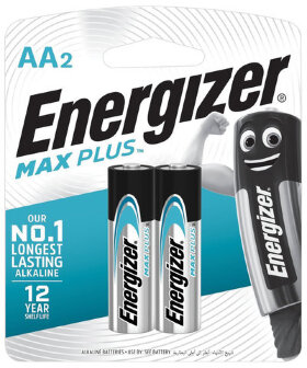Батарейки КОМПЛЕКТ 2 шт., ENERGIZER Max Plus, AA (LR06,15А), алкалиновые, пальчиковые, блистер, E301323101