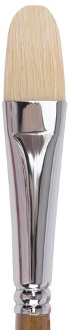 Кисть художественная профессиональная BRAUBERG ART CLASSIC, щетина, овальная, № 26, длинная ручка, 200739