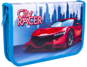 Пенал ПИФАГОР, 1 отделение, ламинированный картон, 19х11 см, "CITY RACER", 229146