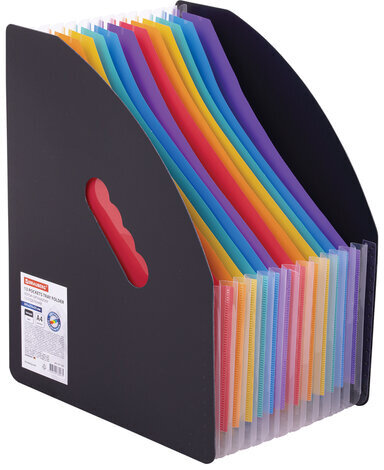 Лоток-органайзер вертикальный для бумаг и документов, 13 отделений, BRAUBERG DOCS, А4 черный, 271153