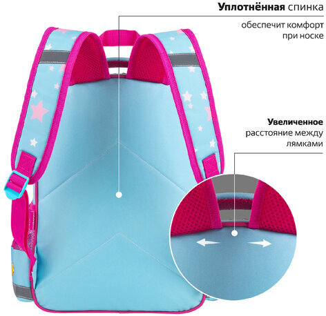 Рюкзак ПИФАГОР SCHOOL, 1 отделение, 3 кармана, "Smart penguin", 38x28х14 см, 271403