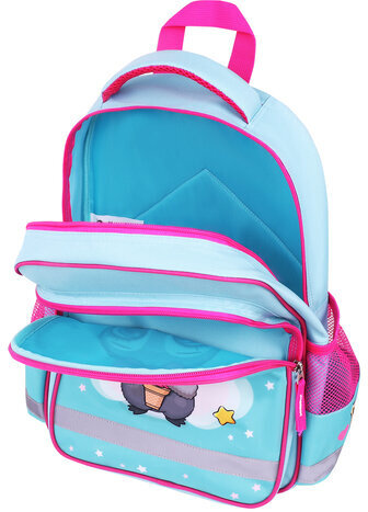 Рюкзак ПИФАГОР SCHOOL, 1 отделение, 3 кармана, "Smart penguin", 38x28х14 см, 271403