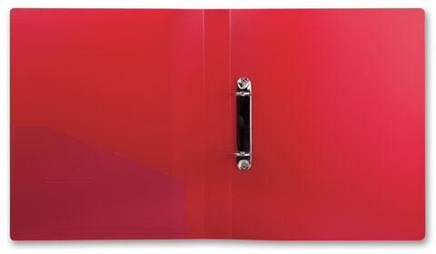 Папка на 2 кольцах BRAUBERG "Contract", 35 мм, красная, до 270 листов, 0,9 мм, 221793