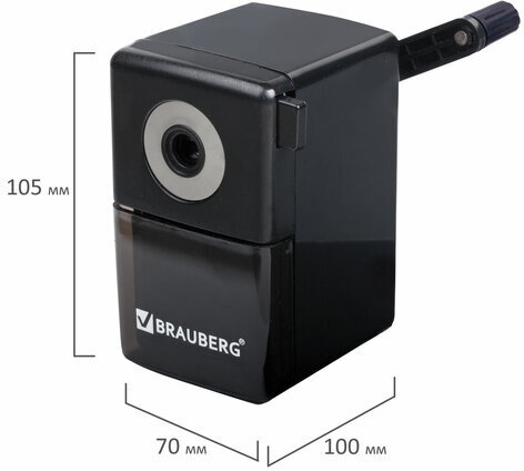 Точилка механическая BRAUBERG "BLACK JACK", крепление к столу, металлический механизм, цвет чёрный, 222516