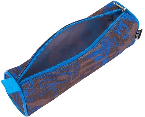 Пенал-косметичка BRAUBERG полиэстер, серый/голубой, "Элемент", 21х6х8 см, 223905