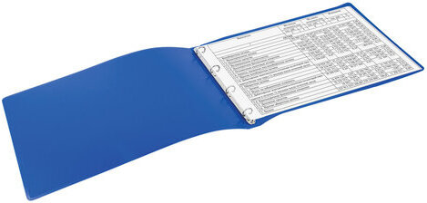 Папка на 4 кольцах БОЛЬШОГО ФОРМАТА А3, ГОРИЗОНТАЛЬНАЯ, 30 мм, синяя, 0,8 мм, BRAUBERG "Стандарт", 225767