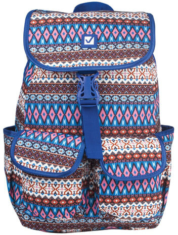 Рюкзак BRAUBERG молодежный, узоры, "Этник", на застежке, 34х25х12 см, 227075