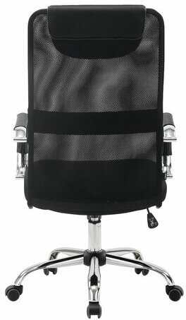 Кресло офисное BRABIX "Fit EX-514", с подголовником, хром, черное, 531949