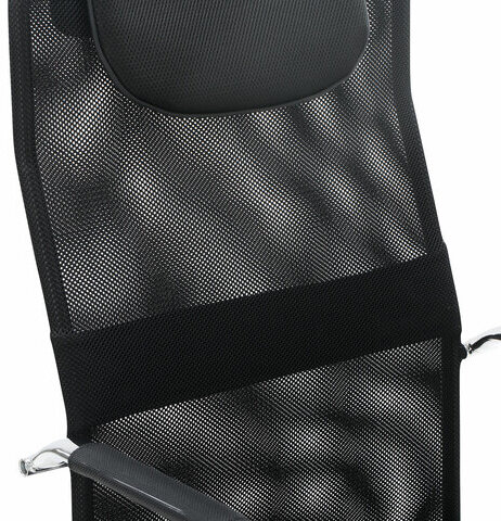 Кресло офисное BRABIX "Fit EX-514", с подголовником, хром, черное, 531949