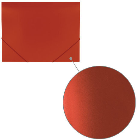 Папка на резинках BRAUBERG "Office", красная, до 300 листов, 500 мкм, 227711