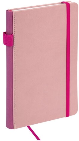 Блокнот А5 135x212мм BRAUBERG "Soft touch" под кожу, резинка, держатель, 80л клетка, красный, 117147