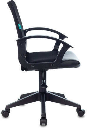 Кресло CH-590, с подлокотниками, сетка/экокожа, черное, 472003