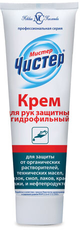 Крем защитный 100 мл, МИСТЕР ЧИСТЕР, гидрофильный, от органических растворителей, технических масел, 19251
