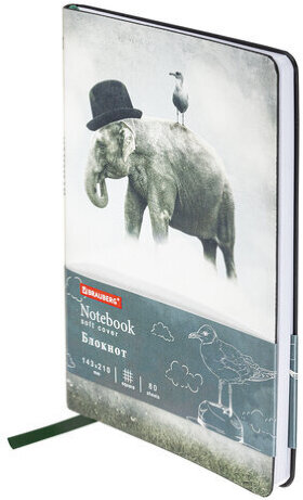 Блокнот А5 (143x210 мм), BRAUBERG VISTA &quot;Spirit&quot;, под кожу, гибкий, 80 л., 112084