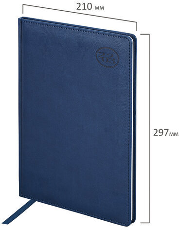 Еженедельник датированный 2023 БОЛЬШОЙ ФОРМАТ 210х297 мм А4, BRAUBERG "Favorite", синий, 113936