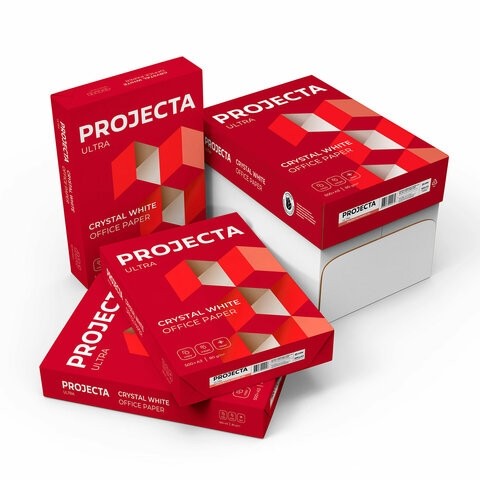 Бумага офисная БОЛЬШОГО ФОРМАТА (297х420), А3, 80 г/м2, 500л, марка А, PROJECTA, Россия, 168% (CIE)