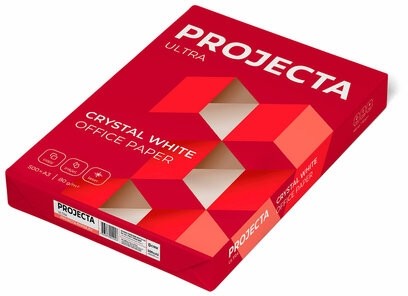 Бумага офисная БОЛЬШОГО ФОРМАТА (297х420), А3, 80 г/м2, 500л, марка А, PROJECTA, Россия, 168% (CIE)