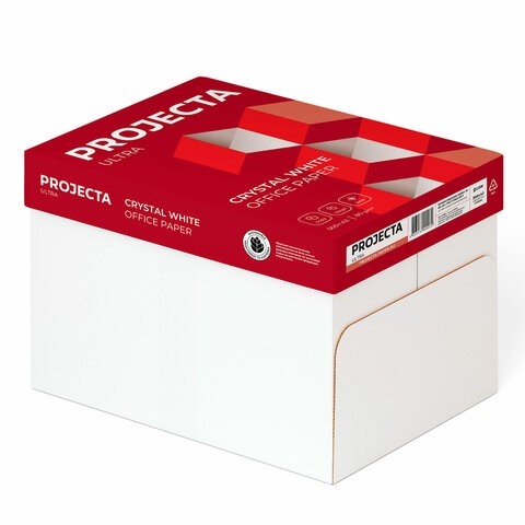 Бумага офисная БОЛЬШОГО ФОРМАТА (297х420), А3, 80 г/м2, 500л, марка А, PROJECTA, Россия, 168% (CIE)