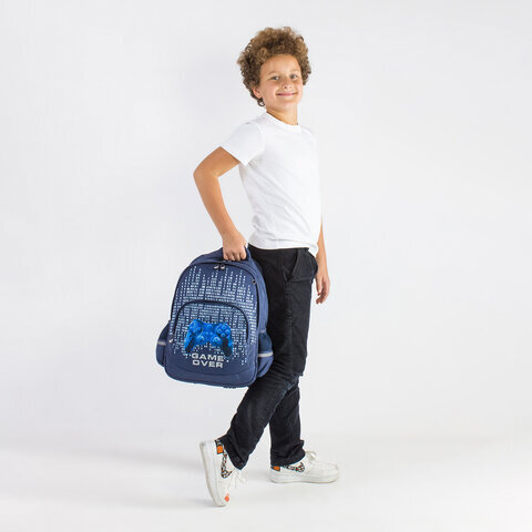 Рюкзак BRAUBERG SOFT, 2 отделения, "Game over", 40х31х15 см, 270613