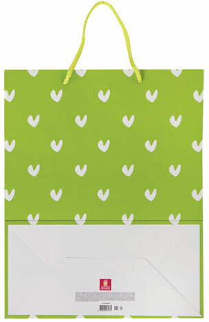 Пакет подарочный 26x12,7x32,4 см, ЗОЛОТАЯ СКАЗКА "Зеленый в галочку", ламинированный, 606603
