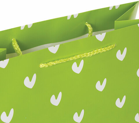 Пакет подарочный 26x12,7x32,4 см, ЗОЛОТАЯ СКАЗКА "Зеленый в галочку", ламинированный, 606603