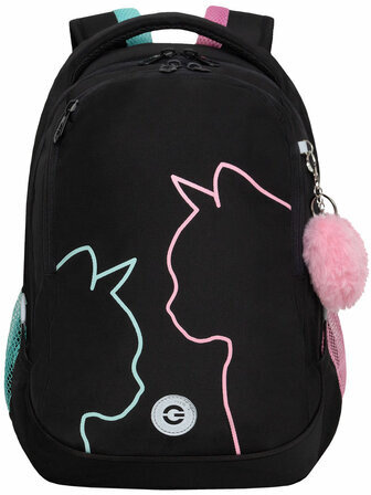 Рюкзак GRIZZLY школьный, анатомическая спинка, 2 отделения, для девочек, HARMONY, 40х29х20 см, RD-440-3/3