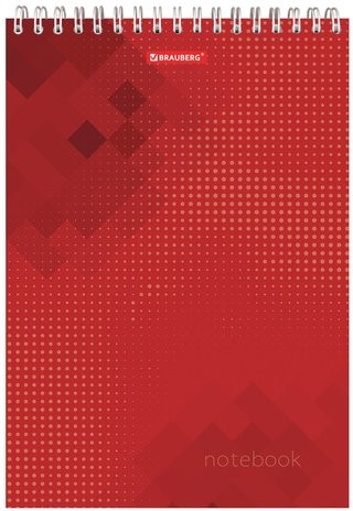 Блокнот БОЛЬШОЙ ФОРМАТ (200х290 мм) А4, 80 л., гребень, картон, жесткая подложка, клетка, BRAUBERG, "Бизнес", 129804